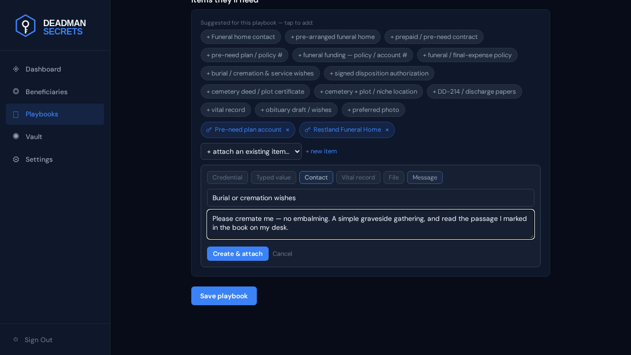 Step 7: Add a message: a personal note, delivered with the playbook.