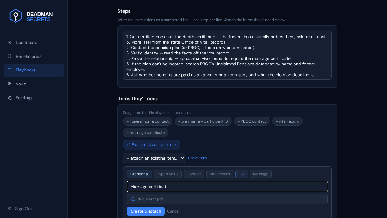 Step 5: Add a file: choose File, name it, and pick the document — encrypted before it leaves your device.