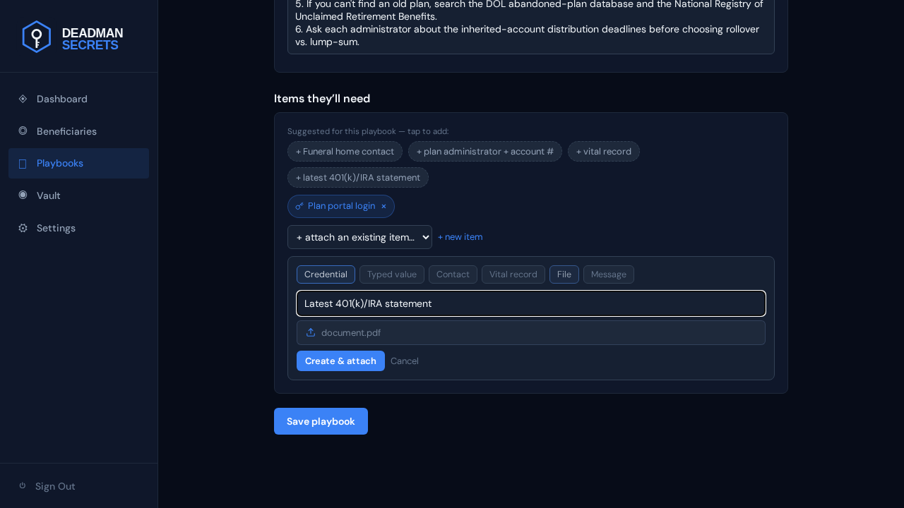 Step 5: Add a file: choose File, name it, and pick the document — encrypted before it leaves your device.